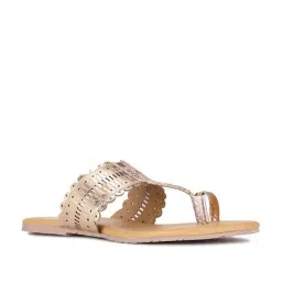 Bata Women's TR Gold Toe Ring Sandals-picture-22