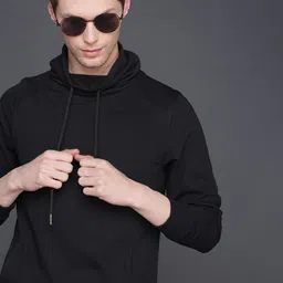 WROGN Men Black Solid Slim Fit Sweatshirt-image-84