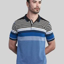 BE POSITIVE Men Striped Polo Collar T-shirt image 1