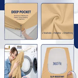 Mattress Protector Beige Terry Water Resistant Mattress Protector image 4