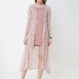 Scorpius Light Pink Floral Print Long Shrug-picture-40