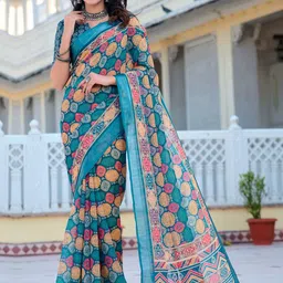 Anouk Rustic Ethnic Motifs ZariDesigner Sungudi Saree image 4
