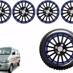 Auto Pearl CBB23 R13  33.02 cm (13 Inch) Press Type Wheel Hubcap with Retention Ring Glossy Black Blue Wheel Cover for Maruti Versa (Set of 4)-image-81