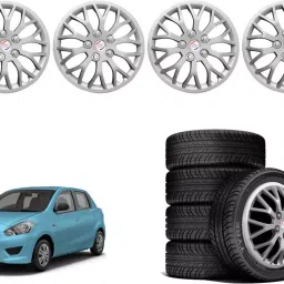 Auto Pearl ViS10 R1333.02 cm (13 Inch) Press Type Wheel Hubcap with Retention Ring Glossy Silver Wheel Cover for Datsun Datsun GO D Petrol (Set of 4)-picture-29