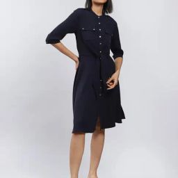 Label Ritu Kumar Navy Shirt Dress-picture-24