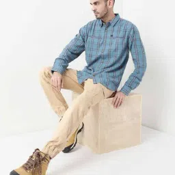 Wildcraft Light Blue Cotton Regular Fit Checks Shirt image 5