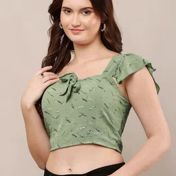 Moda Rapido Women Abstract Printed Square Neck Cotton Crop Top image 5