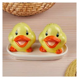 Kookee Ceramic Salt and Pepper Shakers Set with tray for Dining Table (10658)-image-83