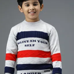Anixa Boys Pack Of 2 Striped Woollen Pullover-image-8