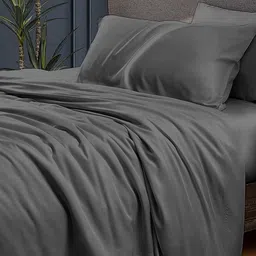 THEGASBH Grey 144 TC King Bedsheet with 1 Pillow Covers-picture-29