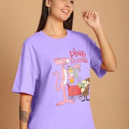 Metronaut Women Graphic Printed Round Neck Cotton Oversized T-shirt image 3