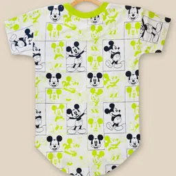 Kidsville Half Sleeves Mickey & Friends Featured All Over Mickey Mouse Printed Curved Hem Tee - White image 3