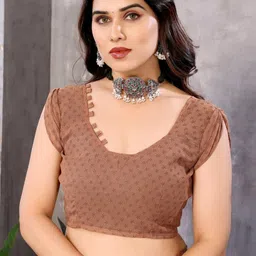 MAHALASA Floral Printed Pure Georgette Saree With Unstiched Blouse Piece image 4