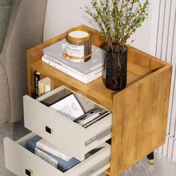 HEXA RED Multi Engineered Wood Bedside Table image 3