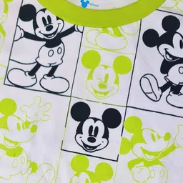 Kidsville Half Sleeves Mickey & Friends Featured All Over Mickey Mouse Printed Curved Hem Tee - White image 5