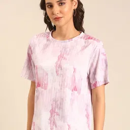 MARCA Disati Women Abstract Printed Round Neck T-shirt-image-13