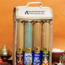 The Aroma Factory Brown & Blue 4 Pieces Pooja Incense Sticks-image-94