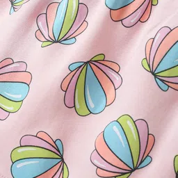Bonfino 100% Cotton Knit Sleeveless Frock with Floral Print - Pink image 5
