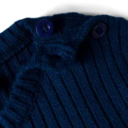 Babyhug Knit Full Sleeves Pullover Solid Sweater - Navy Blue image 5