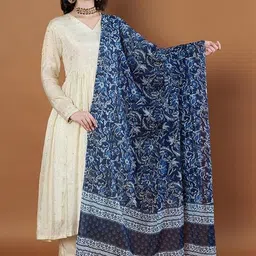 AKSHADEEP Women Jaipur Block Print Pure Cotton Block Print Dupatta with Gotta Patti image 5