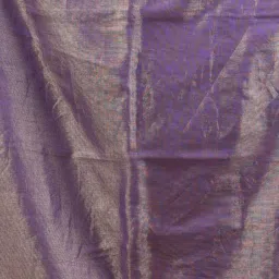 CHARUKRITI Purple Blended Solid Saree With Unstitched Blouse image 5