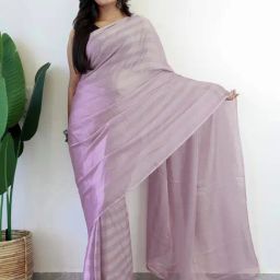 Saree Mall Purple Printed Sarees With Unstitched Blouse-picture-24