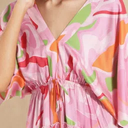 RAREISM Multi Cotton Blend Printed Short Sleeves Dress image 5