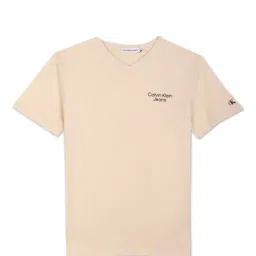 Calvin Klein Jeans Kids Peach Cotton Regular Fit T-Shirt-image-94