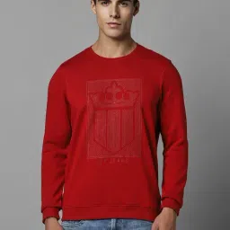 Louis Philippe Jeans Red Cotton Regular Fit Printed Sweatshirt-image-97