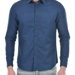 Numero Uno Navy Cotton Slim Fit Shirt image 5