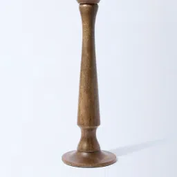 Westside Home Brown Wooden Pillar Candle Holder-picture-23