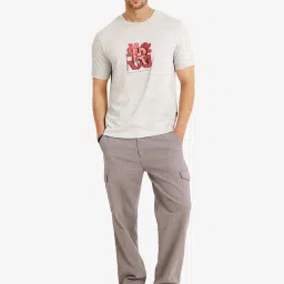 Rare Rabbit Grey Regular Fit Graphic T-Shirt image 5