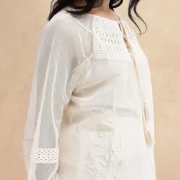 RAREISM Beige Cotton Solid Long Sleeves Top image 5