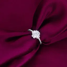 GIVA 92.5 Sterling Silver Zircon Shrine of Lotus Adjustable Ring for Womens and Girls-picture-48