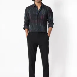 Rare Rabbit Black Comfort Fit Floral Shirt image 5