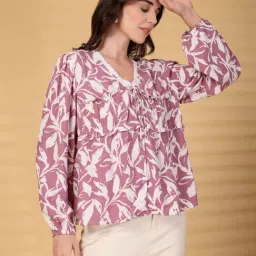Gipsy Purple Regular Fit Printed Top image 4