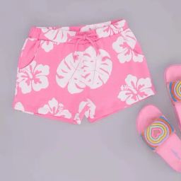 Pantaloons Junior Girls Sachet Pink Cotton Printed Shorts-picture-42