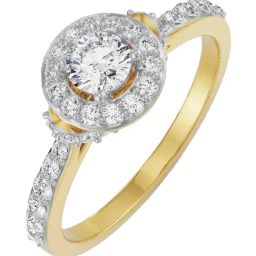 Emori 18k Yellow Gold & Diamond Hanna Halo Solitaire Engagement Ring-image-80