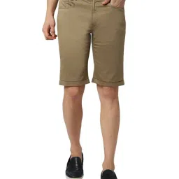 Peter England Khaki Regular Fit Bermuda Shorts-picture-17