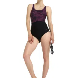 Speedo Black Regular Fit Printed Swimsuit image 5