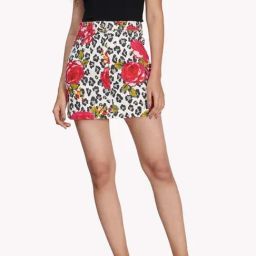 VASTRADO White & Red Cotton Floral Print Mini Shift Skirt-picture-31