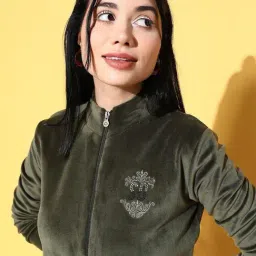 Sweet Dreams Olive Polyester Regular Fit Track Suit image 3