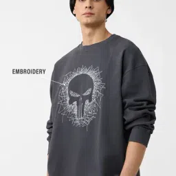 The Souled Store Grey Cotton Embroidered Casual T-Shirt-picture-37