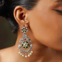 Abdesigns Silver Two-Tone Collection Dangler Earrings-picture-43