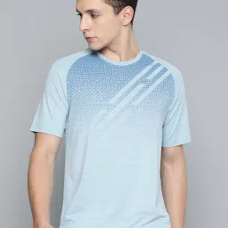 ALCIS Sky Blue Slim Fit Round Neck Sports T-Shirt-image-3