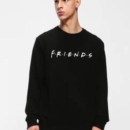 Bewakoof Men's Black Friends Logo Typography Sweatshirt-picture-26