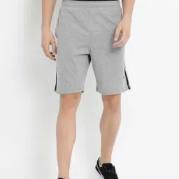Crocodile Grey Melange Cotton Regular Fit Shorts-picture-37