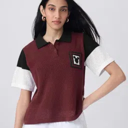 The Souled Store Open Knit Mickey Women Polo T-Shirt-picture-14