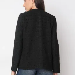 Vero Moda Black Polyester Regular Fit Self Design Blazer image 2