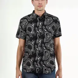 celio Celio* Black Regular Fit Printed Shirt-picture-25